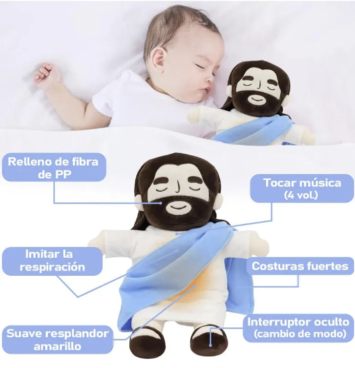 Peluche Bendecido de Jesús-RESPIRA-LUZ Y SUENA