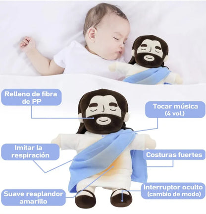 Peluche Bendecido de Jesús-RESPIRA-LUZ Y SUENA