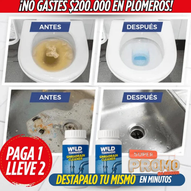 KIT de 2 Limpiadores de Desagües® ORIGINAL ¡NO MÁS MALOS OLORES NI TAPONES!