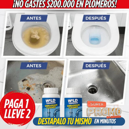 KIT de 2 Limpiadores de Desagües® ORIGINAL ¡NO MÁS MALOS OLORES NI TAPONES!