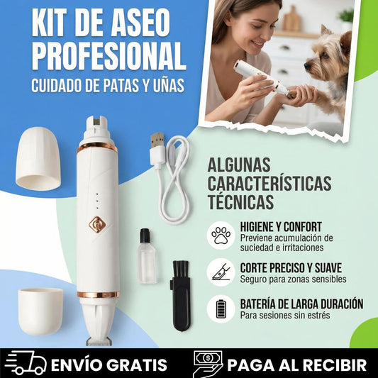 KIT DE ASEO PROFESIONAL. RASURADORA DE PELO Y LIJADORA DE UÑAS
