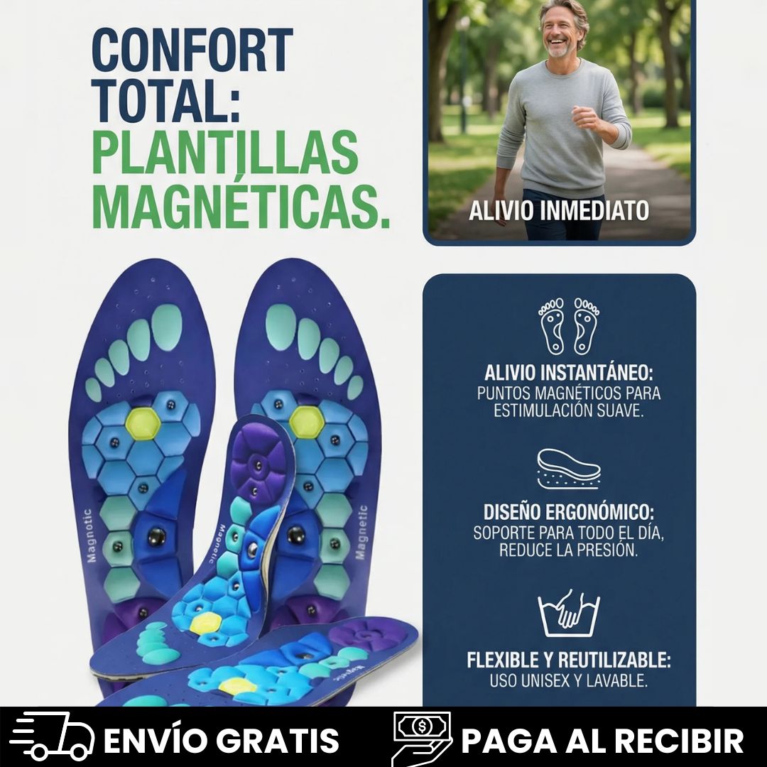 PAR DE PLANTILLAS MAGNÉTICAS CONFORT PLUS ORIGINALES-ALIVIO AL CAMINAR