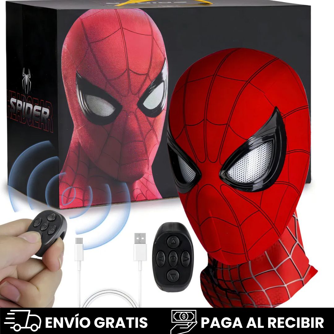 MASCARA SPIDERMAN ORIGINAL MARVEL® CONTROL REMOTO+LUCES
