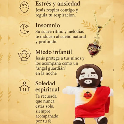 Peluche Bendecido de Jesús-RESPIRA-LUZ Y SUENA