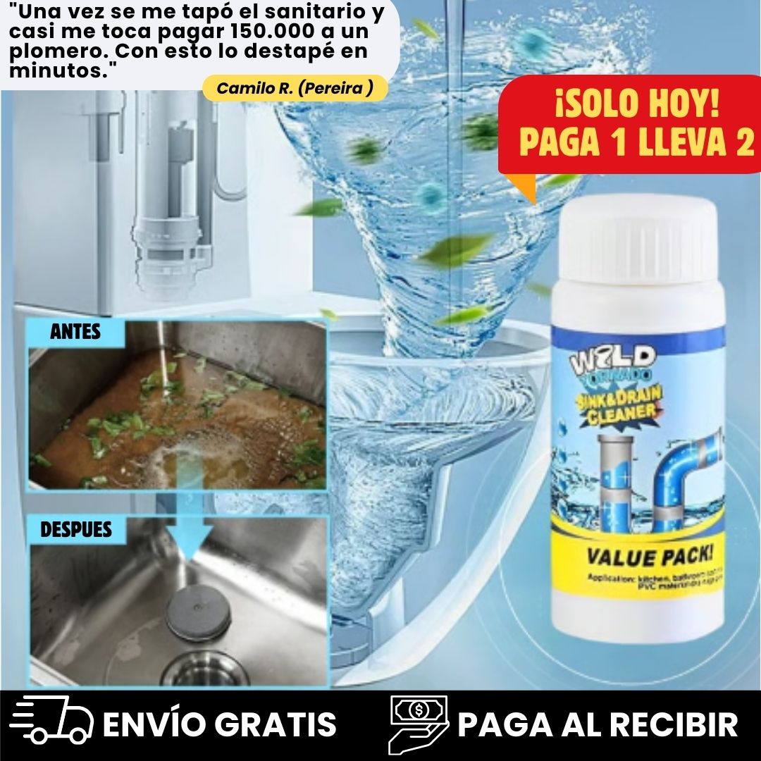 KIT de 2 Limpiadores de Desagües® ORIGINAL ¡NO MÁS MALOS OLORES NI TAPONES!