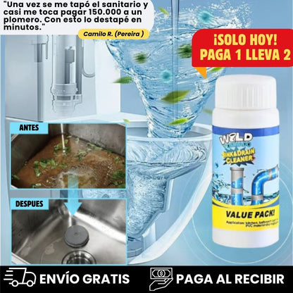 KIT de 2 Limpiadores de Desagües® ORIGINAL ¡NO MÁS MALOS OLORES NI TAPONES!