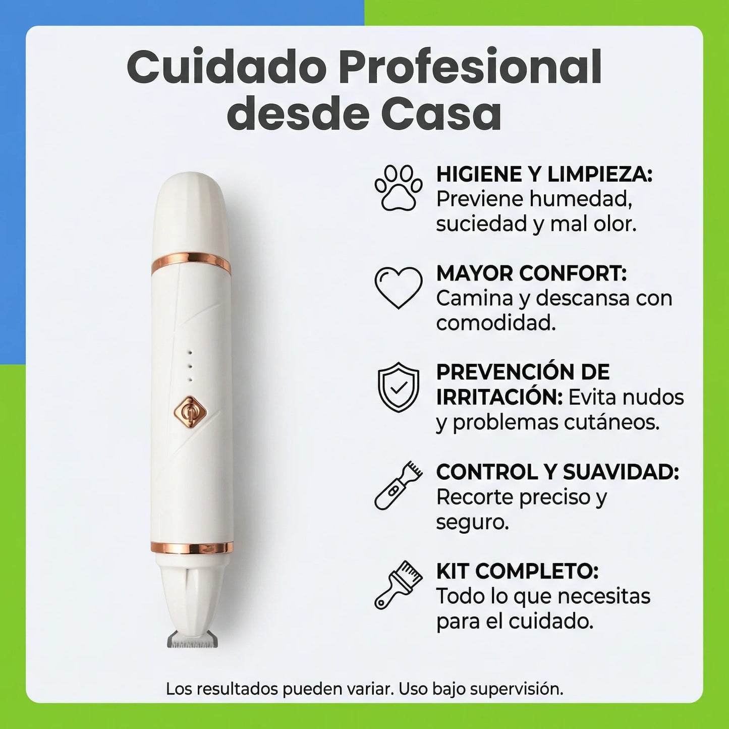 KIT DE ASEO PROFESIONAL. RASURADORA DE PELO Y LIJADORA DE UÑAS
