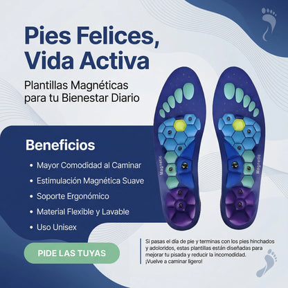 PAR DE PLANTILLAS MAGNÉTICAS CONFORT PLUS ORIGINALES-ALIVIO AL CAMINAR