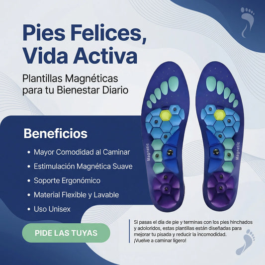 PAR DE PLANTILLAS MAGNÉTICAS CONFORT PLUS ORIGINALES-ALIVIO AL CAMINAR