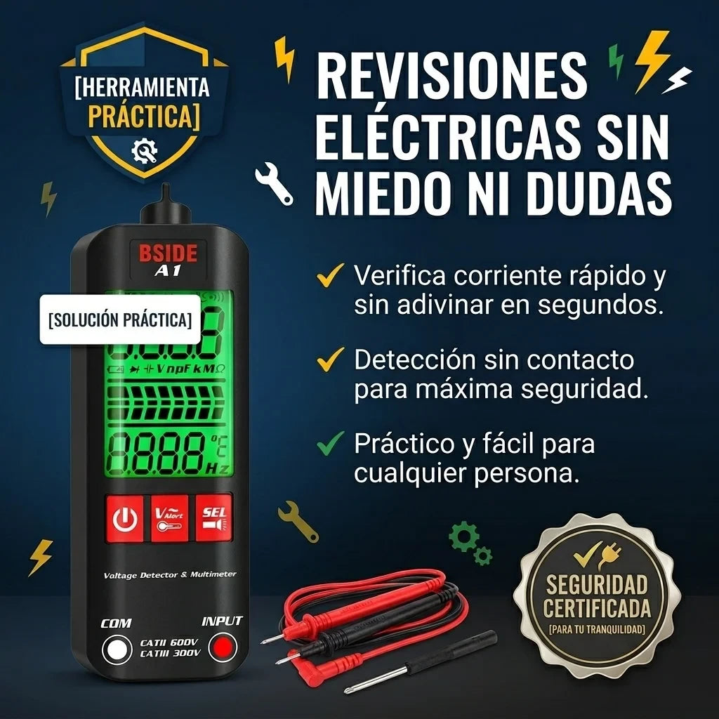 MULTIMETRO DIGITAL INTELIGENTE® ORIGINAL. CABLES INCLUIDOS