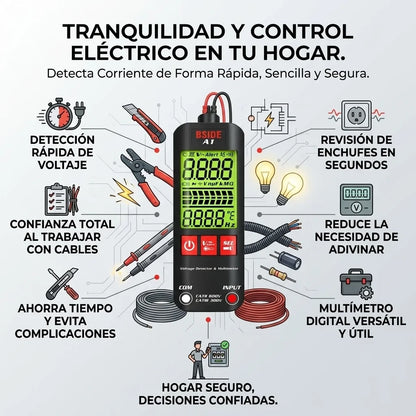 MULTIMETRO DIGITAL INTELIGENTE® ORIGINAL. CABLES INCLUIDOS